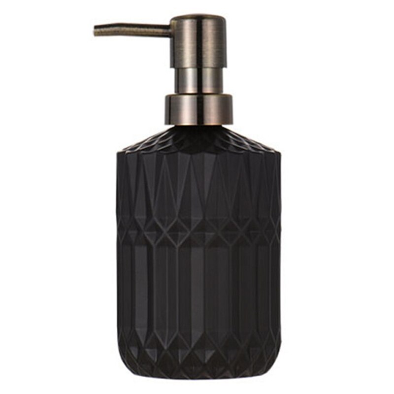 400ml såpedispenser elegant gl påfylling tom flaske hjem hotell baderom balsam håndsåpe sjampo flaske: Svart