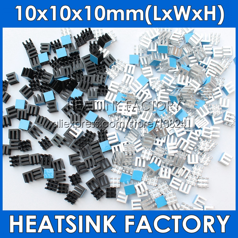 HEATSINK 10pcs 10x10x10mm Zilver Heatsink Aluminium Koellichaam Radiator Cooler Met Tape Toegepast