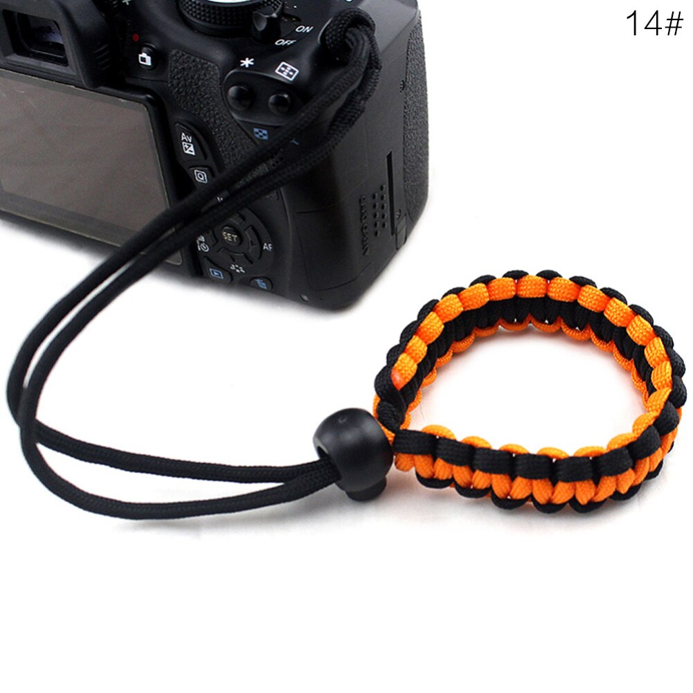 For DSLR Camera Leather Grip Wrist Hand Strap Hand-made Parachute Rope Camera Wristband: 14