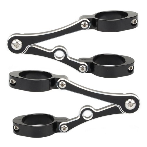 Soporte Universal para Faro de motocicleta, abrazadera de montaje para lámpara de cabeza, ajustador de orejas, arandelas, 39mm-41mm: Black Cut