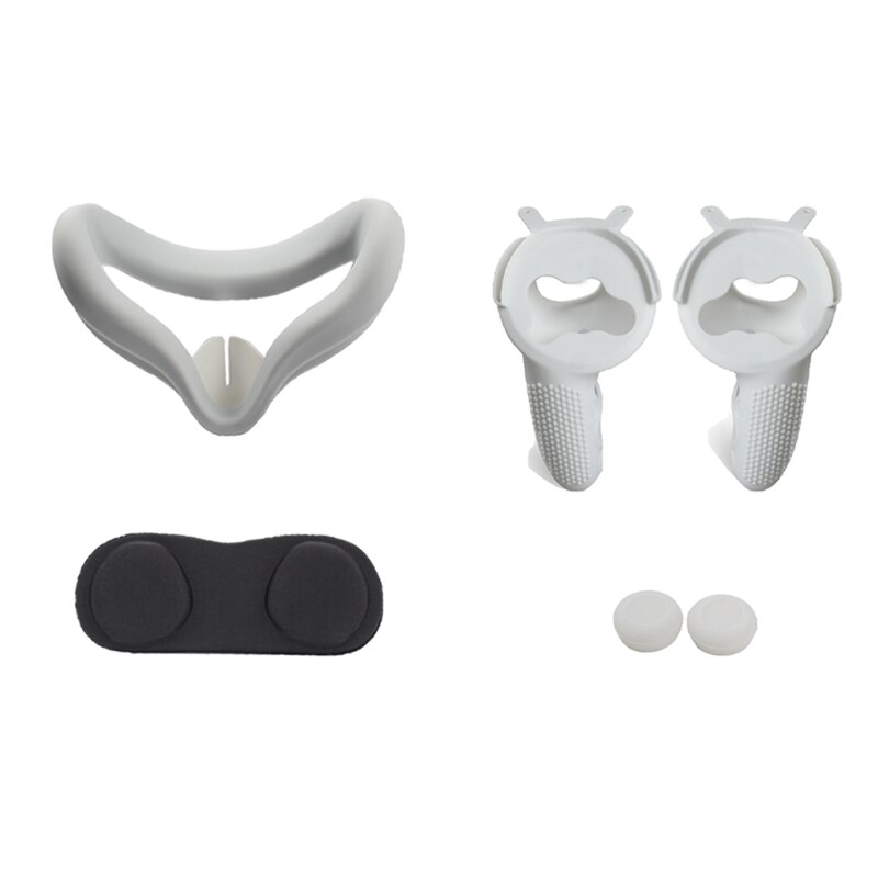 VR Accessorie Set Protective Cover For Oculus Quest 2 VR Touch Controller With Knuckle Strap Handle Grip For Oculus Quest2: W