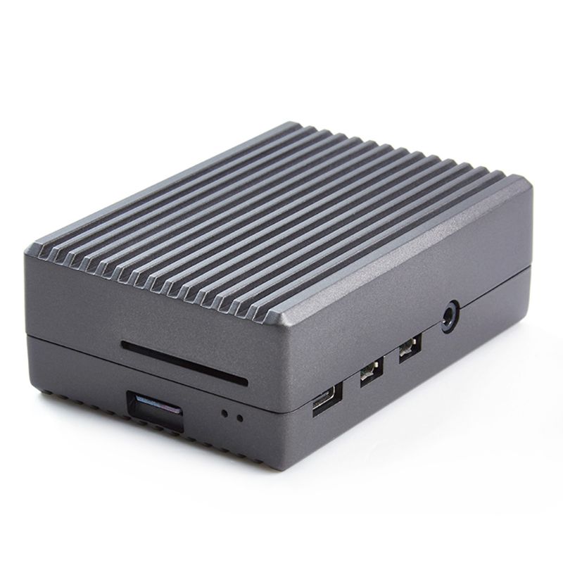 Metal Case Enclosure Aluminum Alloy Protective Shell for Raspberry Pi 4B Kit: Gray