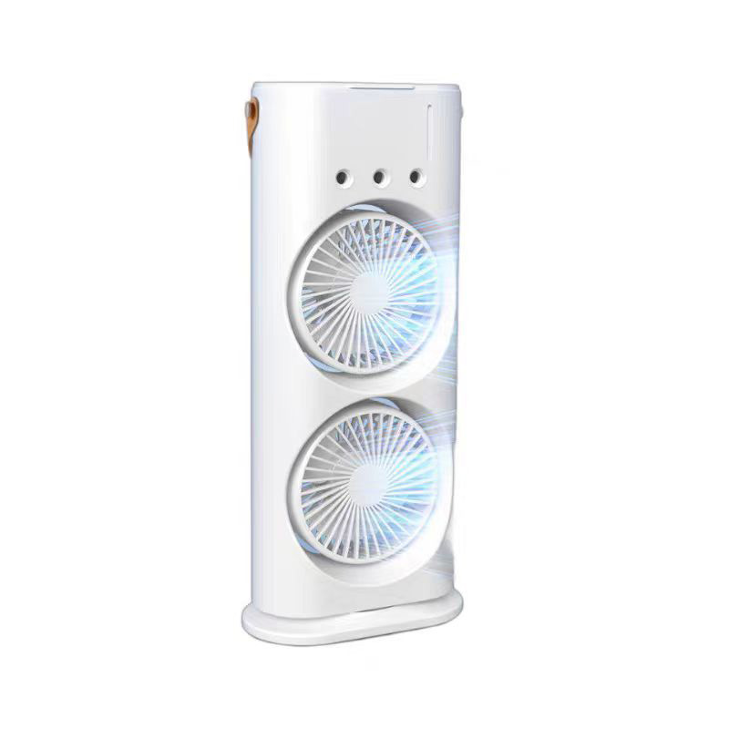 3-in-1-Doppelkopf-Sprühnebelventilator, tragbare Klimaanlagen, USB-Kabel, elektrischer Ventilator, LED-Licht, Wassernebelventilator, Luftbefeuchter: Default Title