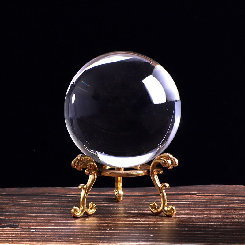 K9 Crystal Glass Ball Transparent Ball for Birthday Photography Props Ball Aid Home Deroc Souvenir Cristal Accessories: 60mm / with gold base