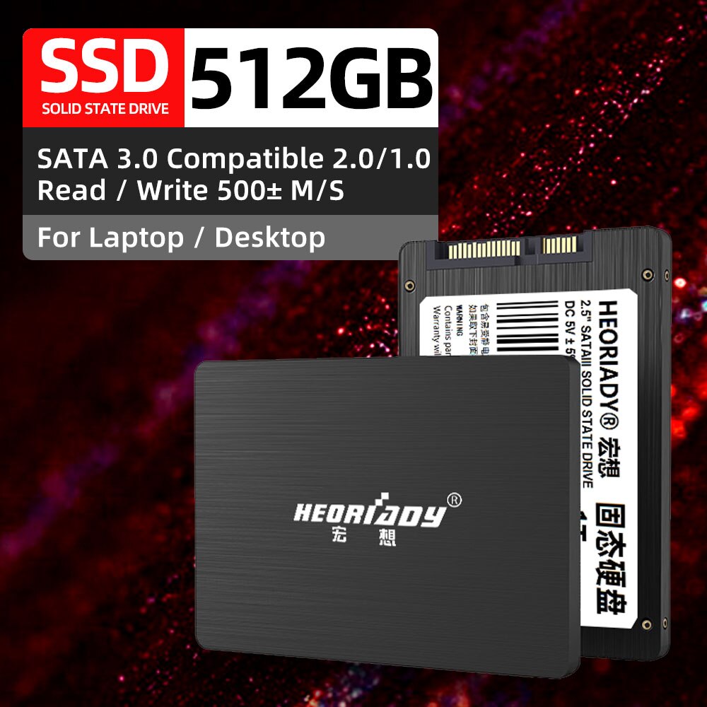 Heoriady Hoge Snelheid Ssd 500Gb 512Gb Sata 3 Solid Harde Schijf Interne Voor Laptop Desktop