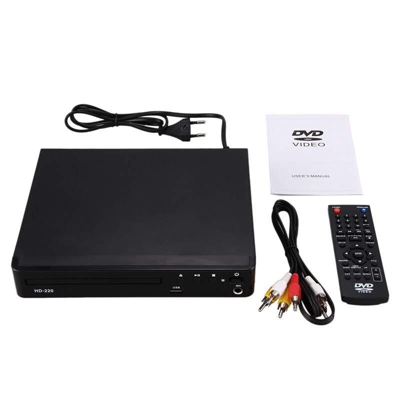-Mini USB RCA HDMI DVD Player Multiple OSD Languages DIVX DVD CD RW Player LED Display with Romote Control EU Plug