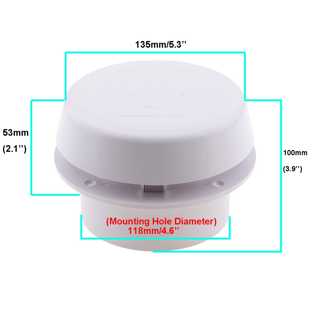 12V Mushroom RV Roof Vent Ventilation Fan Waterproof for Camper Trailer Motorhome Smoke Dome, White