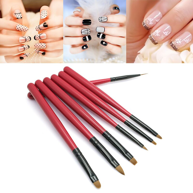 10 st/set nail art borste set uv gel akryl nail art paint pen teckning pensel nail art liner pensel gör-det-själv nail art manikyrverktyg