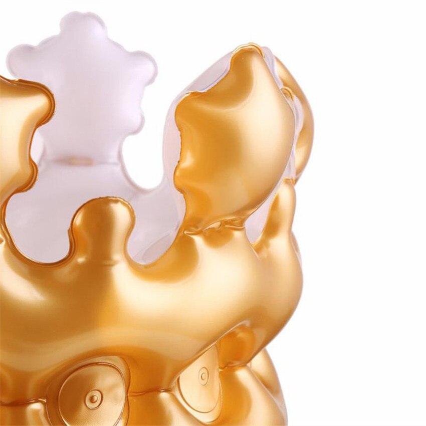 PVC Inflatable Party Hat Gold Kids Birthday Hats Birthday Princess Crown, Adult Festive Carnival Party Hats Stage Cosplay Props