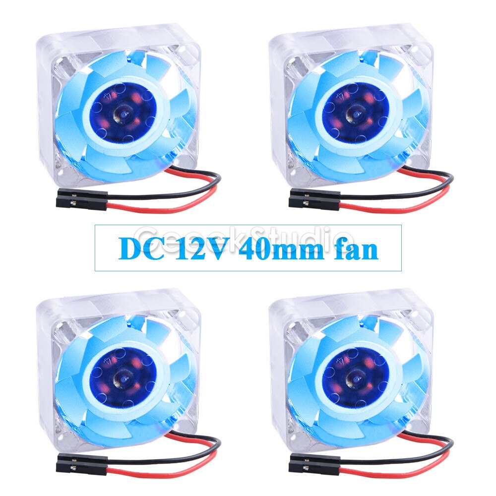 2 / 4 PCS DC 12V 4010 Brushless Blu/RGB luce Ventola di Raffreddamento Per Router Dissipazione di Calore E 3D Stampante: 4PCS Blue Fan