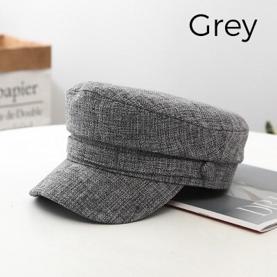 Boina roja para mujer, sombrero de Sol de Red, boina roja, gorro de marinero, sombreros Retro octogonales informales a la , gorra con visera, primavera y verano,: K36-Grey
