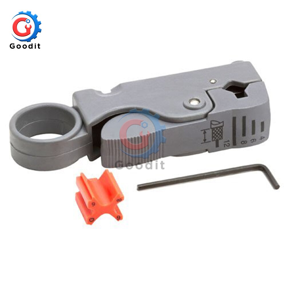 1Pc Coaxial Cable Stripper Multi Tool Cable Stripper Adjustable Double Blades RG6/59 Wire Stripper Automatic Cable Cutter Pliers