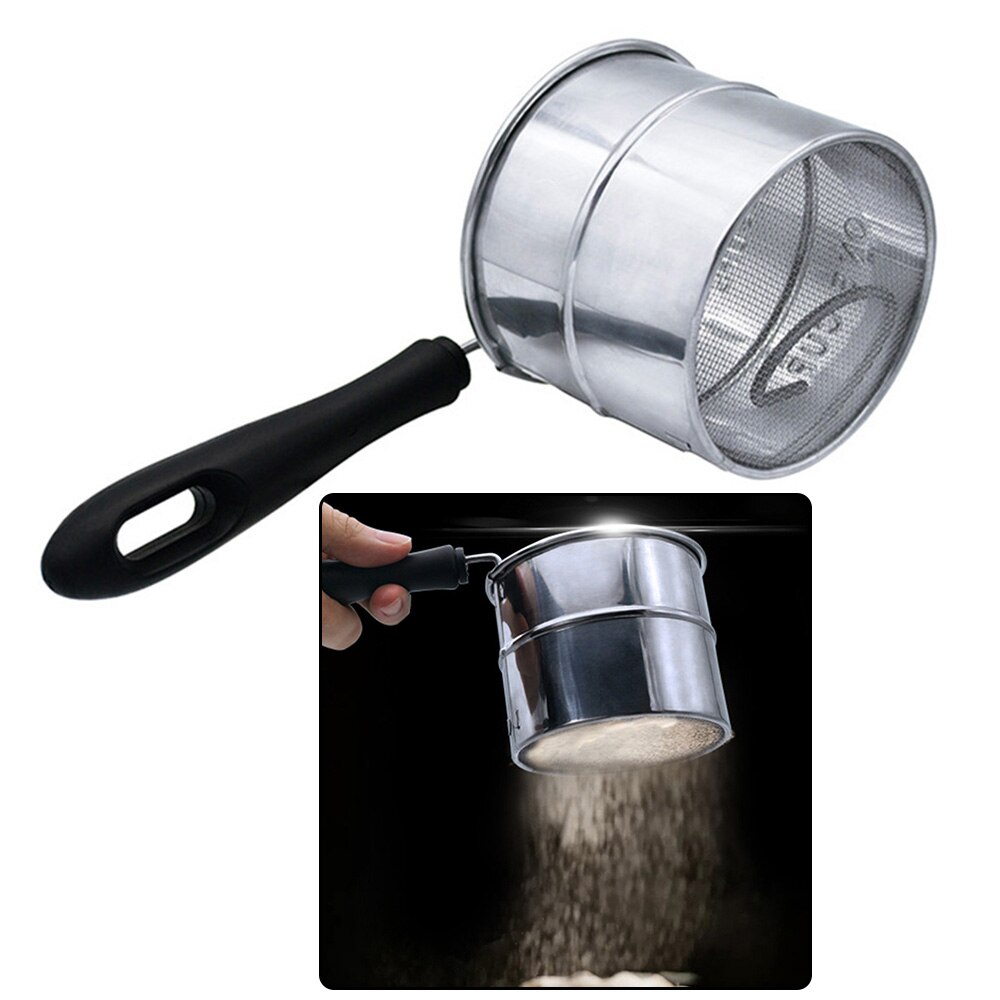 Handheld Flour Sieve Stainless Steel Icing Sugar Mesh Sifter Baking Tool Flour Sieve Kitchen Gadget Bakeware Accessories