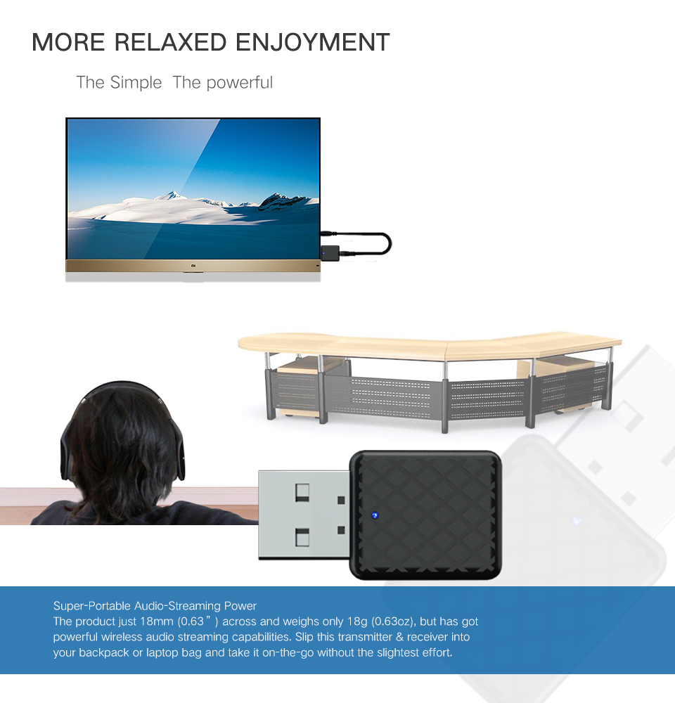 5.0 Bluetooth Transmitter Receiver Mini 3.5mm AUX Stereo Wireless Bluetooth Adapter For Car Music Bluetooth Transmitter For TV