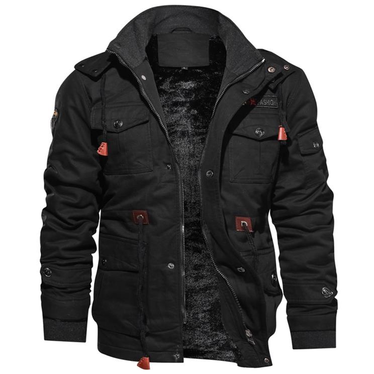Vinteruniform jacka herr #39 ;s plus ull tjock varm jacka army pilot casual jacka air cargo jacka stor storlek 4xl jacka: Grå / Xl