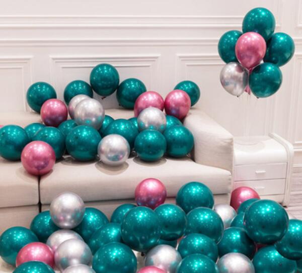 30 Pcs 15 Sets 10inch Double Layer Parel Teal Green Latex Ballon Turquoise Helium Premium Ballonnen Verjaardag Bruiloft decor: 03