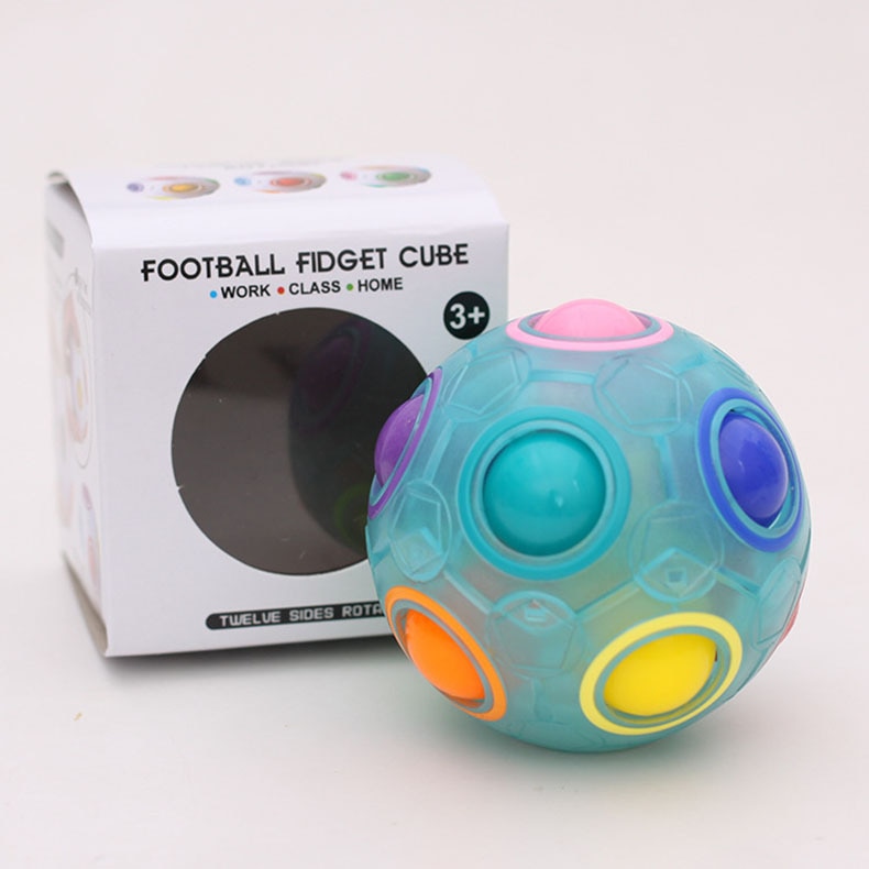 Eigenaardige Speelgoed Alpinia Decompressie Magic Power Regenboog De Bal Originaliteit Mini-Voetbal Noctilucent Kleur