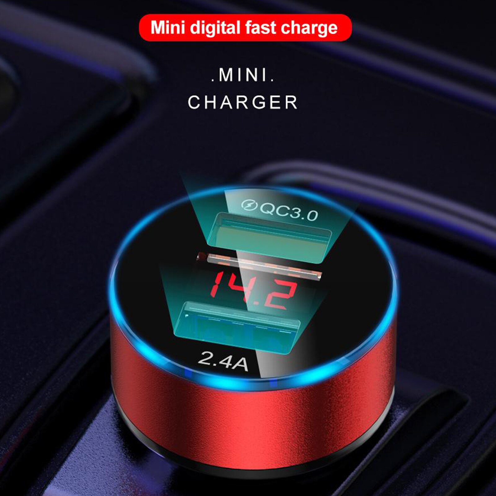 Bil trådløs ladestander hurtig opladning 3a mini bærbare dual usb telefon biloplader adapter hurtig opladning