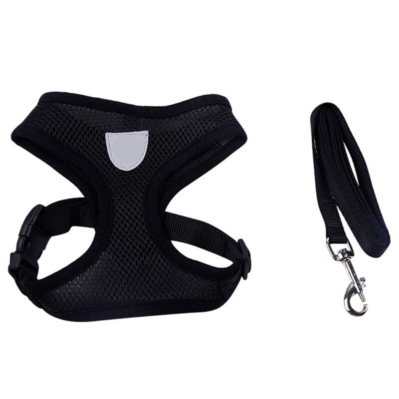 Adjustable Nylon No Pull Dog Harness Vest For Big Dog Harness Large Dog Leash XL Medium Pet Supplies Vest Pet Collar: black / XL