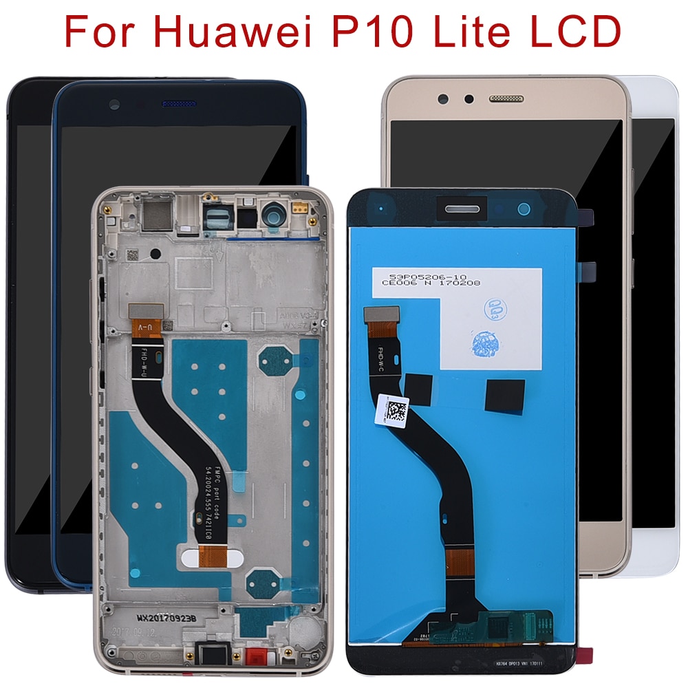 For Huawei P10 Lite P10Lite WAS-LX2J WAS-LX2 WAS-LX1A WAS-L03T WAS-LX3 LCD Display Touch Screen Digitizer Assembly with frame