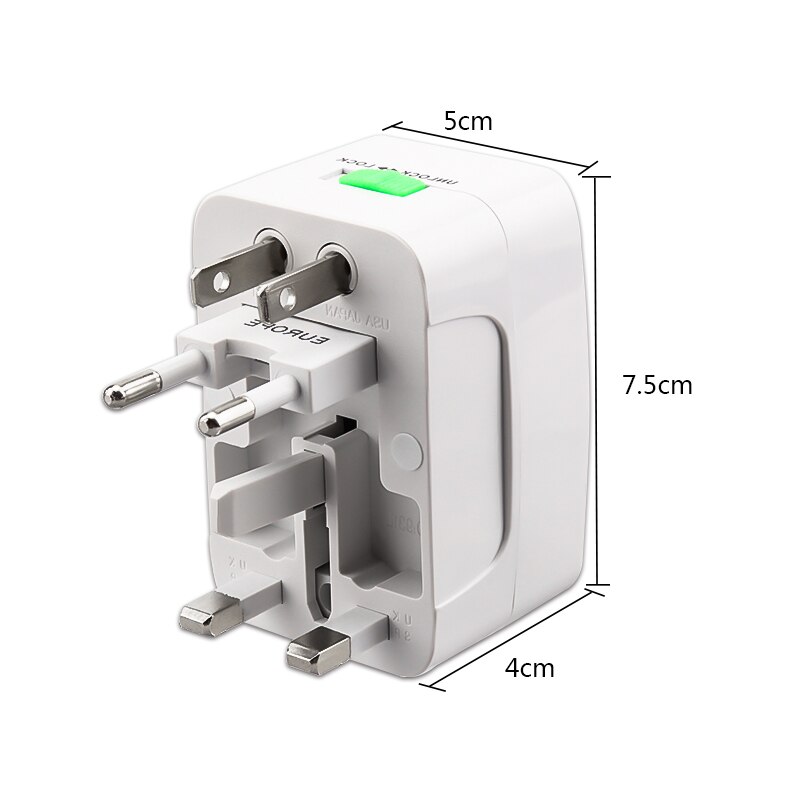 Multi-Function UniversalTravel Adapter Worldwide Power Plug Wall AC Charger,Ports US EU UK AUS,100-240v Portable Conversion Plug