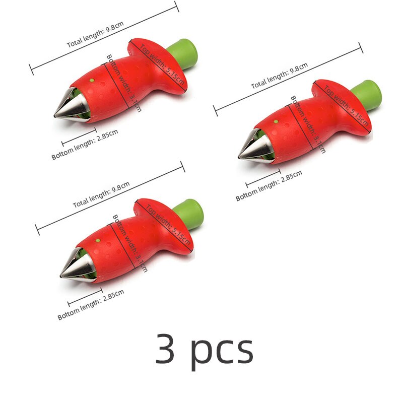 Aardbei Blad Stem Remover Groente Corer Gereedschap Tomaat Gereedschap Pomme Cutter Keuken Maak Jam Gadgets En Aardbei Hullers: 3 PCS