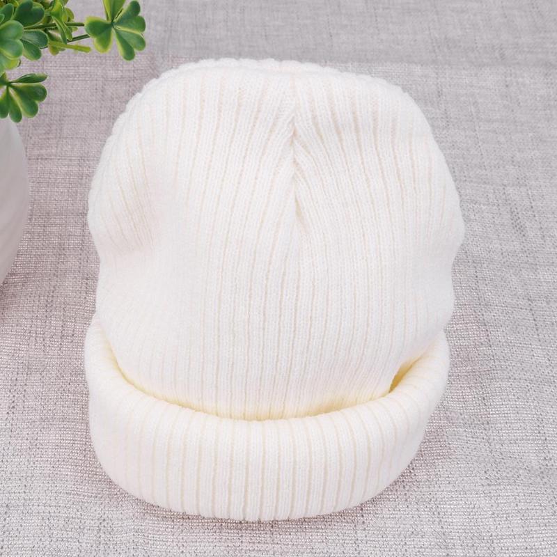 Höst vinter mjuk stickad mössa dam keps dam bomull skullies & beanies enfärgad taklist hattar kvinnlig solid huva