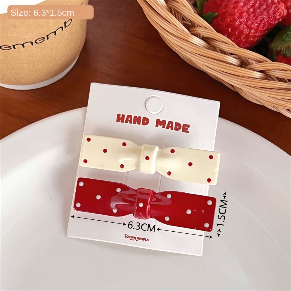 Horquilla con lazo, estrella roja, pinza para el pelo rota, accesorios para el cabello para niña