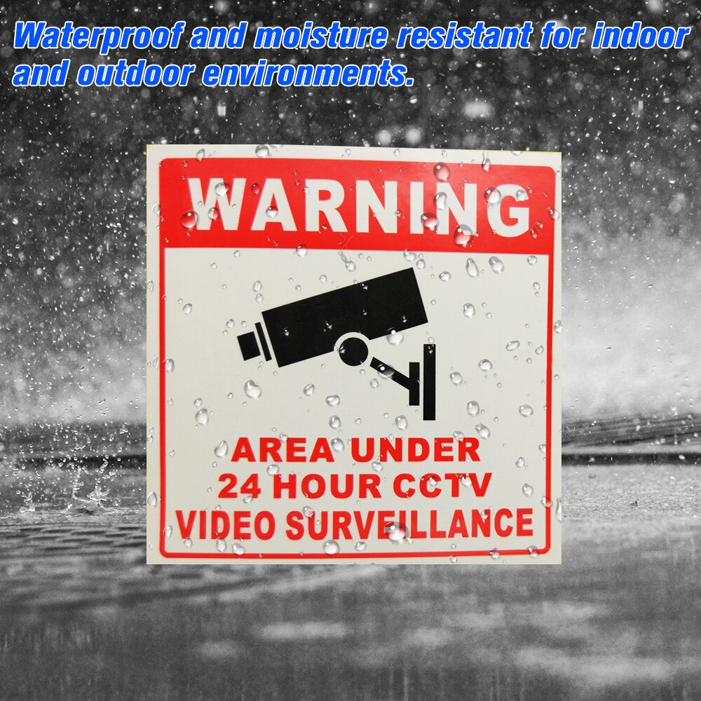 4 stk / parti sikkerhed vandtæt solcreme pvc hjem cctv videoovervågning alarm klistermærke 24 timers skærm advarselsmærkater