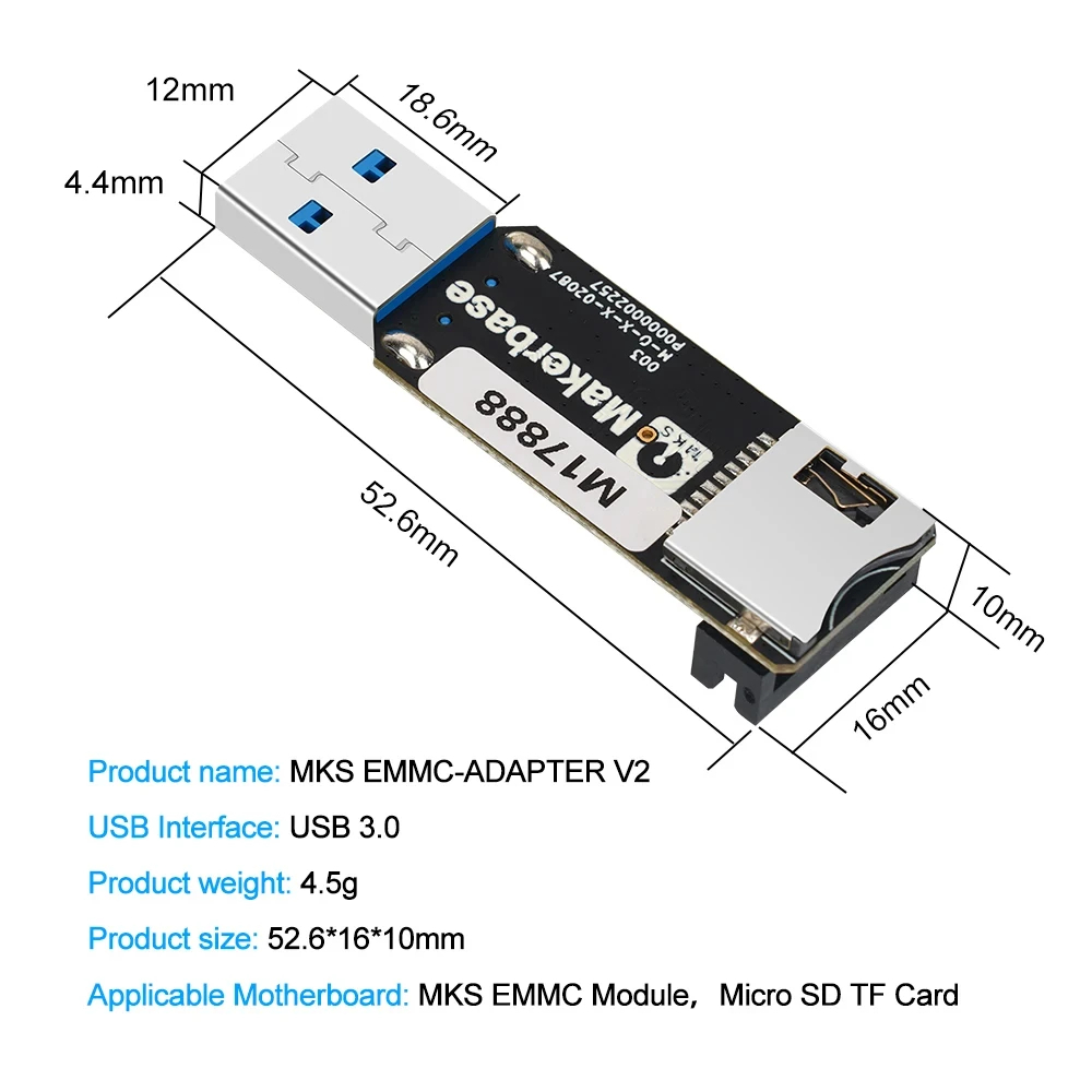 Makerbase MKS EMMC Modul Mikro SD 32 GB TF-Karte für KLP1/ KP3S Profi V2, für Elegoo Neptun 4/ 4 Profi/ 4 Max/ 4 Max