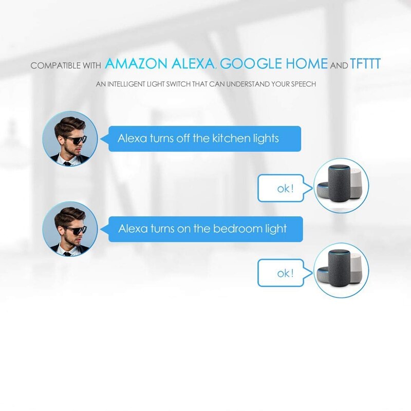 1 gjeng wifi smart lysbryter til alexa google hjem trådløs bryter med fjernkontroll og tidtaker oss støpsel