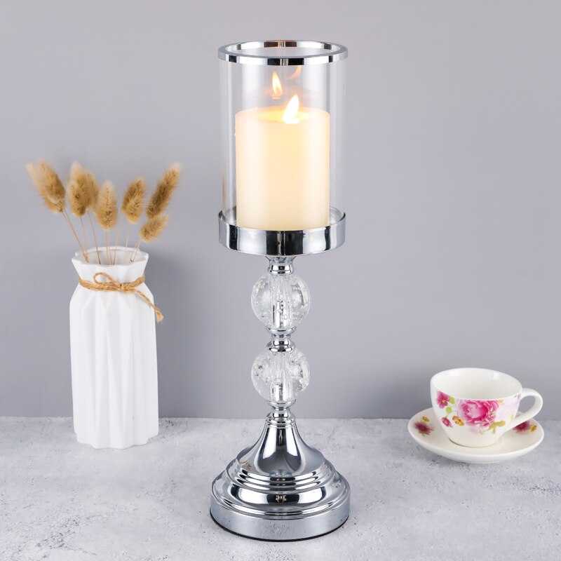 Europe Metal Crystal Candlesticks Candle Holder For Coffee Dining Table Wedding Christmas Halloween Party Home Decoration ZXC004