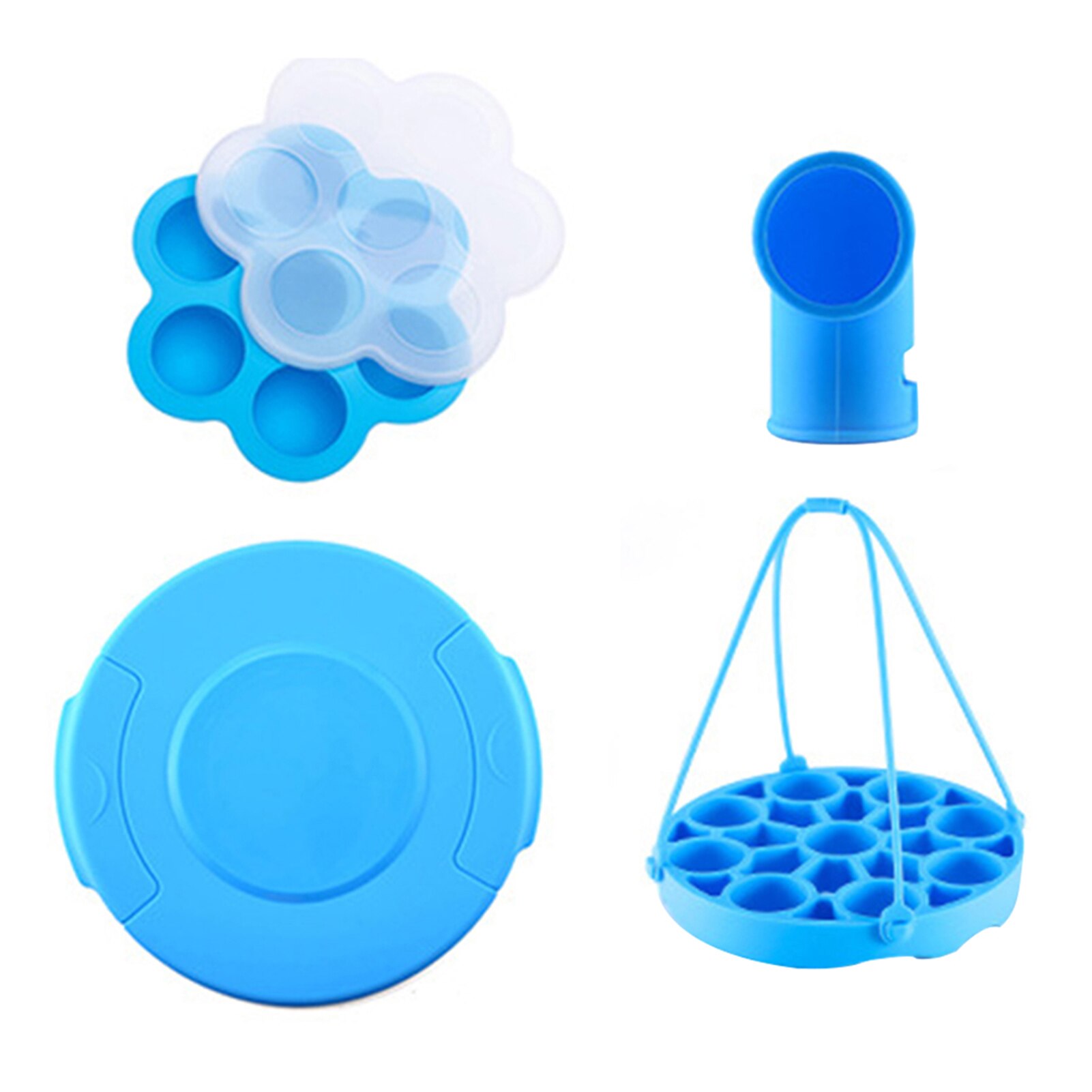 4 stuks/set siliconen ontluchtingsventiel met deksel snelkookpan accessoire gestoomde eieren rek assist voedseldoos veilige keukenlifter afdichting