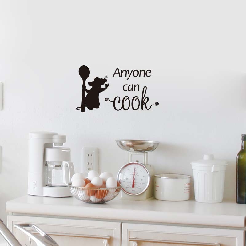 Keuken Muis Iedereen Kan Kok Muursticker Voor Keuken Achtergrond Home Decoratie Muurschilderingen Verwijderbare Behang Decals Stickers