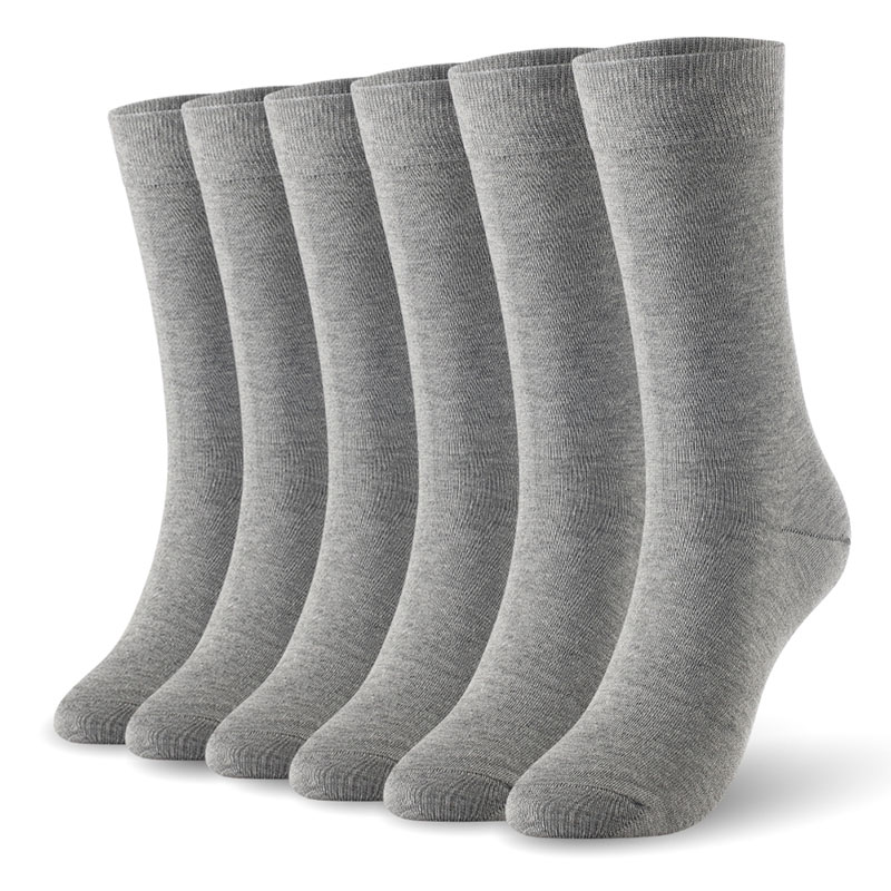 Herensokken van bamboevezel, lange laarzen, herensokken, 6 paar/partij, uk maat 7-11 , eur maat 40-46 1006 vk: Grijs 6