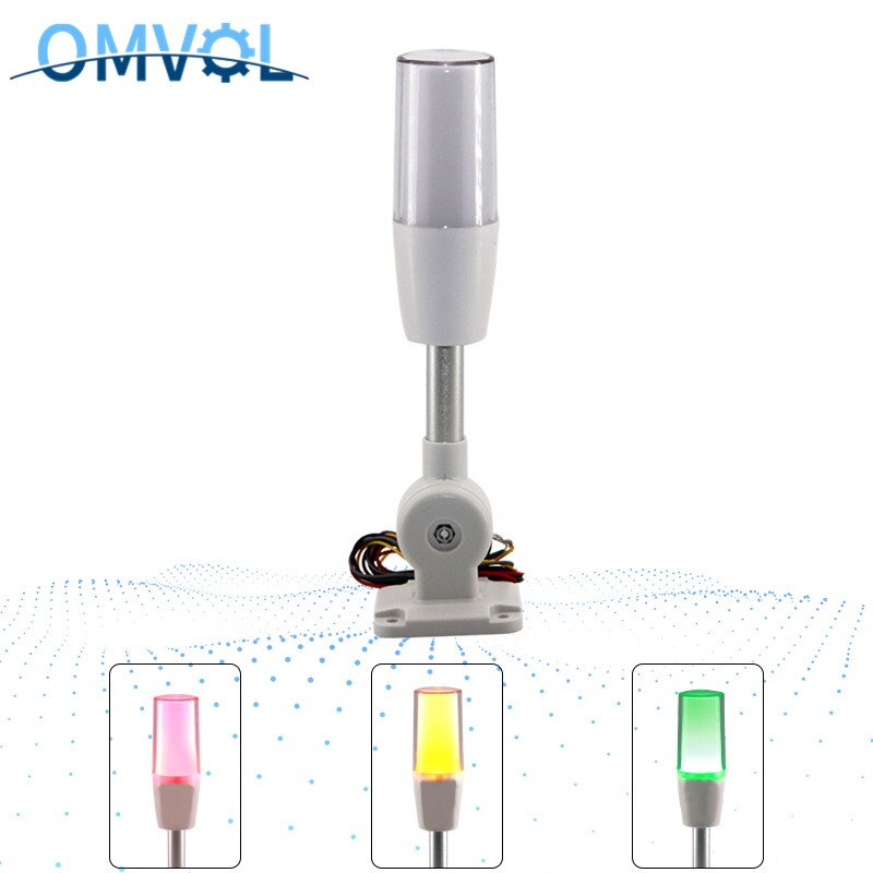 Voyant lumineux Led tricolore 24V, 3 couleurs en 1, lampe d'avertissement intelligente pour Machine à alarme