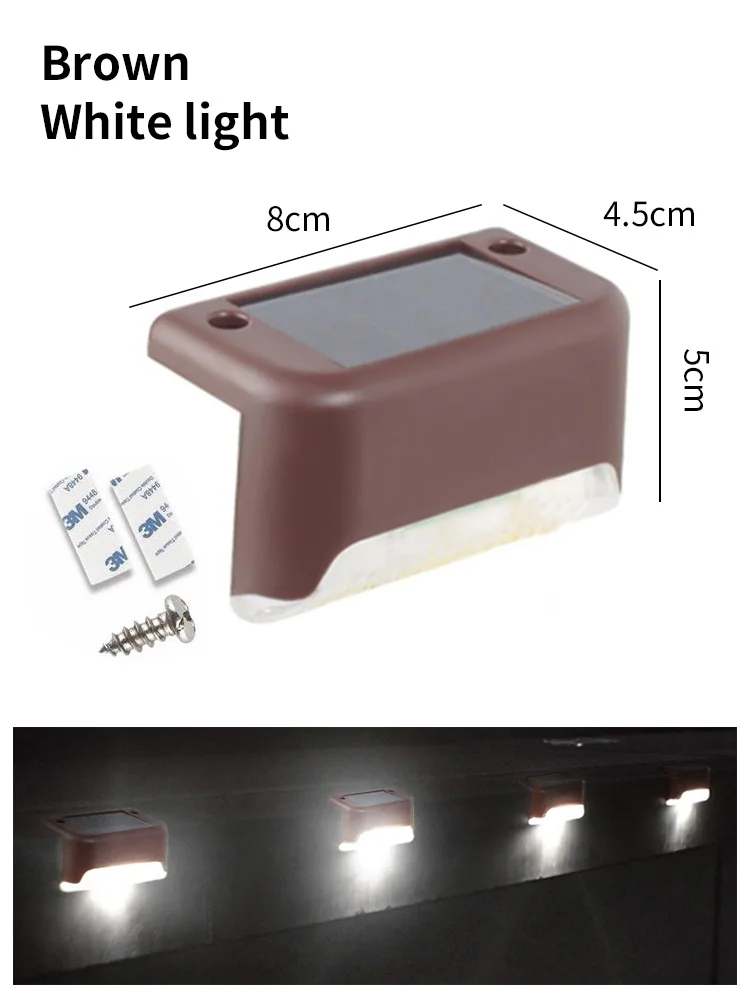 LED solaire étape lumières extérieure clôture lumière jardin décoratif applique étanche pour cour cour voie garde-corps éclairage: Rouge / 0-5W