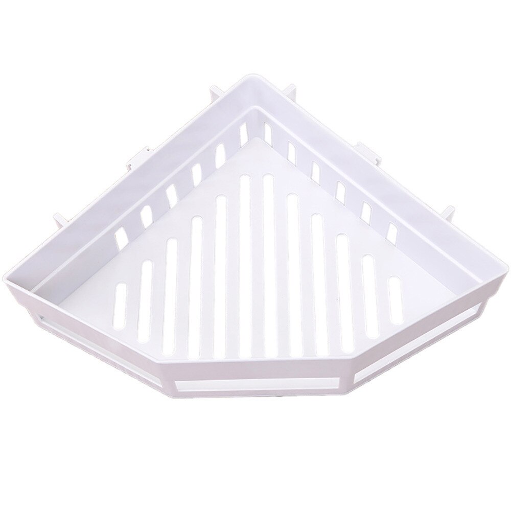 shower corner shelf Traceless Plastic Storage Rack For Bathroom Kitchen Punch-Free Firm Shower Shelf Organizer QE: 1