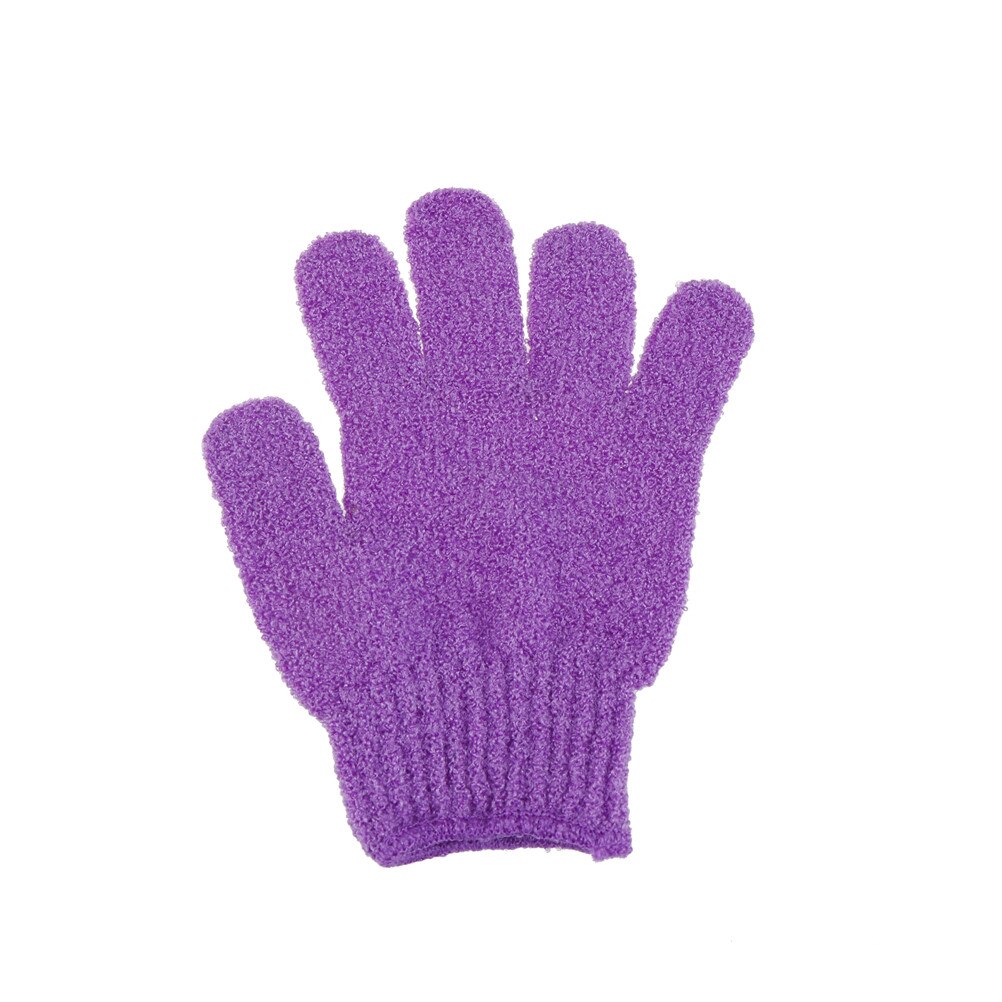 1Pc Exfoliating Back Scrub Exfoliating Skid resistance Body Massage Bath Glove Double rubbing towel Bathroom Shower Scrubbe: Purple