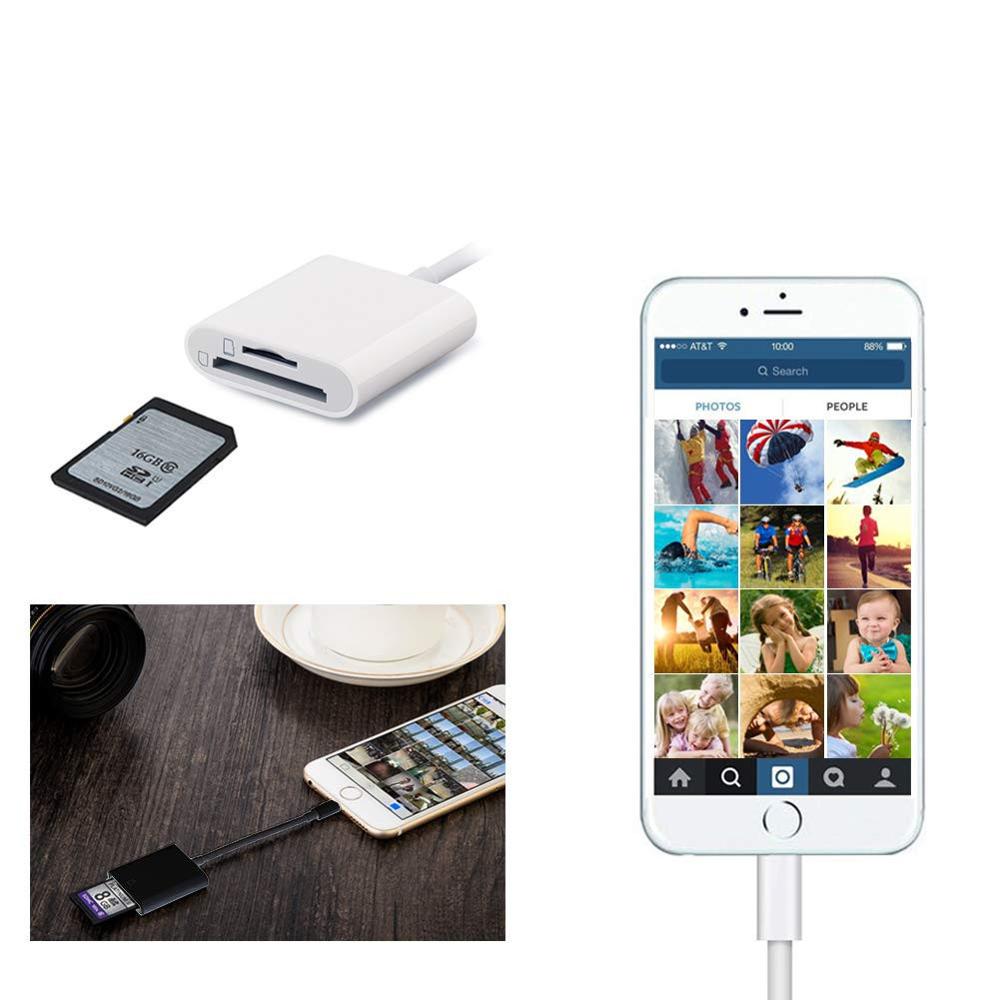 2 in 1 sd kaartlezer sdhc tf & sd kaart dual slot camera lezer adapter, trail game camera voor iphone pro 11 7 8 xs ipad
