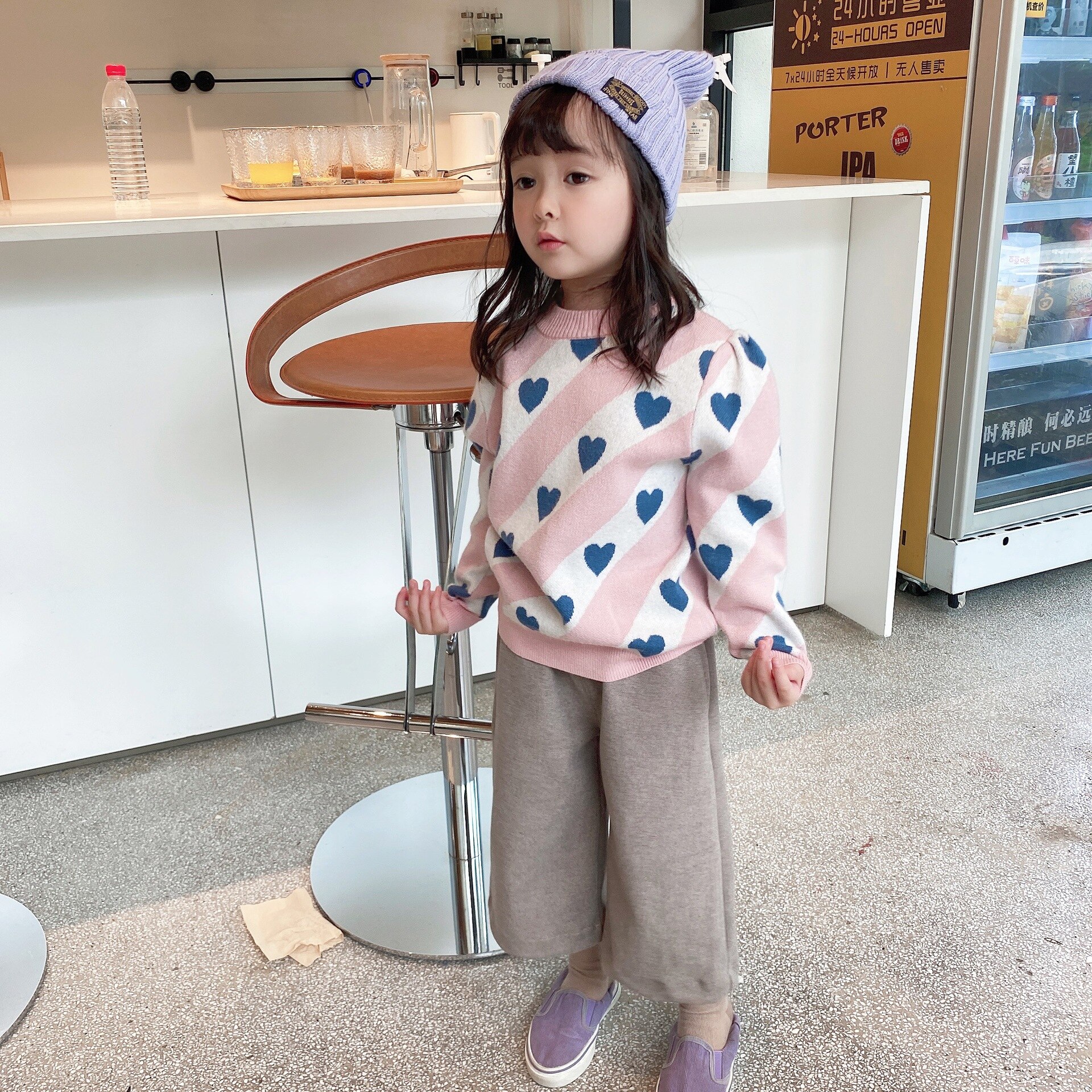 Herfst kinderen kinderen wijde pijpen wollen broeken jongens en meisjes losse casual broeken 1-6y