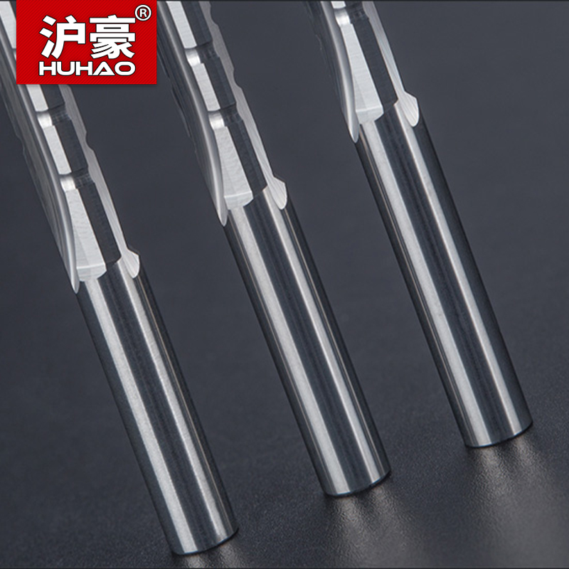 HUHAO Straight Milling Cutter Wood Router Cutters 3 Flutes Carbide End Mill CNC Slotting Trimming Router Bit Woodworking Tools