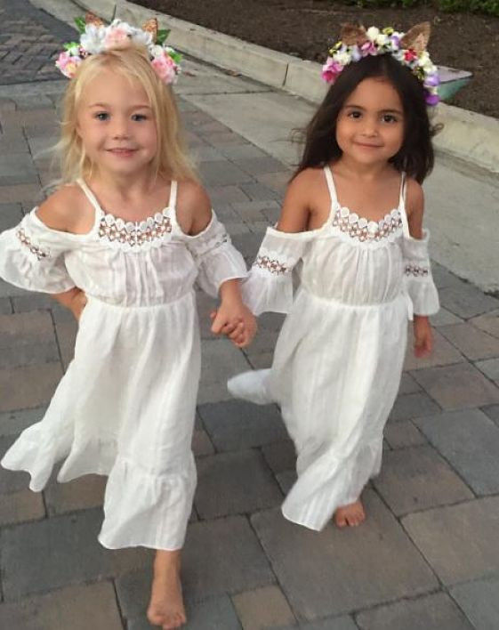 2 Tot 6 Jaar Leuke Littler Meisjes Wit Zomer Jurk Kinderen Vintage Kant Prinses Wedding Party Pageant Jurken