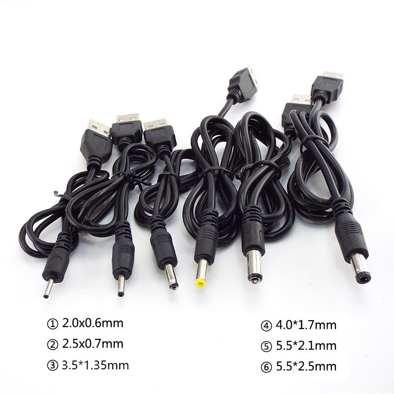 Usb a uros  dc 2.0 0.6 2.5 3.5 1.35 4.0 1.7 5.5 2.1 5.5 2.5mm virtalähdejohto pistoke jakki jatkokaapelin liitin laturi