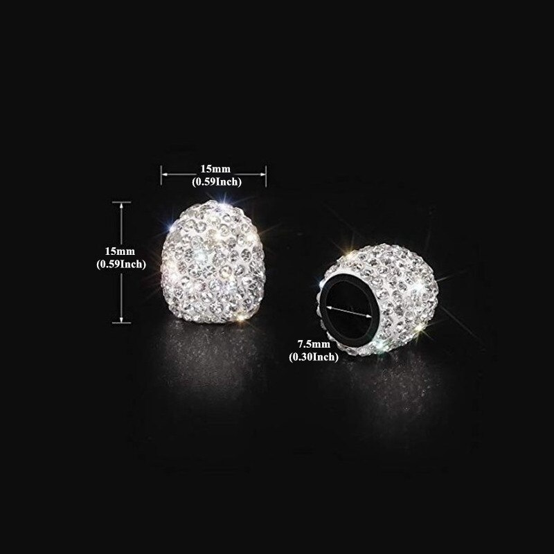 4 Pcs/Set Rhinestone Car Wheel Tire Valve Caps Tyre Rim Stem Covers Airdust Waterproof For Automobiles Motorcycles Trucks Bikes