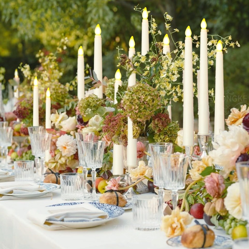 10-300PCS Flameless Taper Candles Wedding Artificial LED Candles Battery Powered Candle Lights Flickering Wedding Home Decor