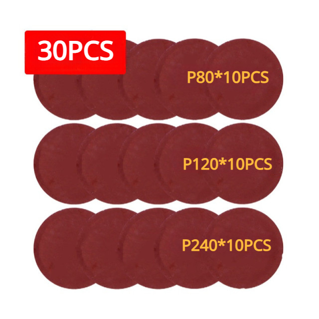 Disque abrasif avec tampon de support, adaptateur de perceuse pour le polissage, le meulage, le ponçage, le disque convertible, le papier abrasif rond, le crochet et la boucle, 5 ", 125mm, 30 pièces par ensemble: Marron