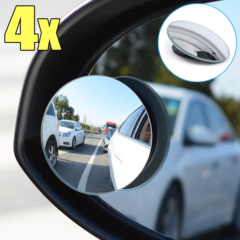 Espejo retrovisor para coche, espejo auxiliar para punto ciego, Ultra claro, ángulo grande ajustable de 360 grados, espejos sin bordes inversos para coche