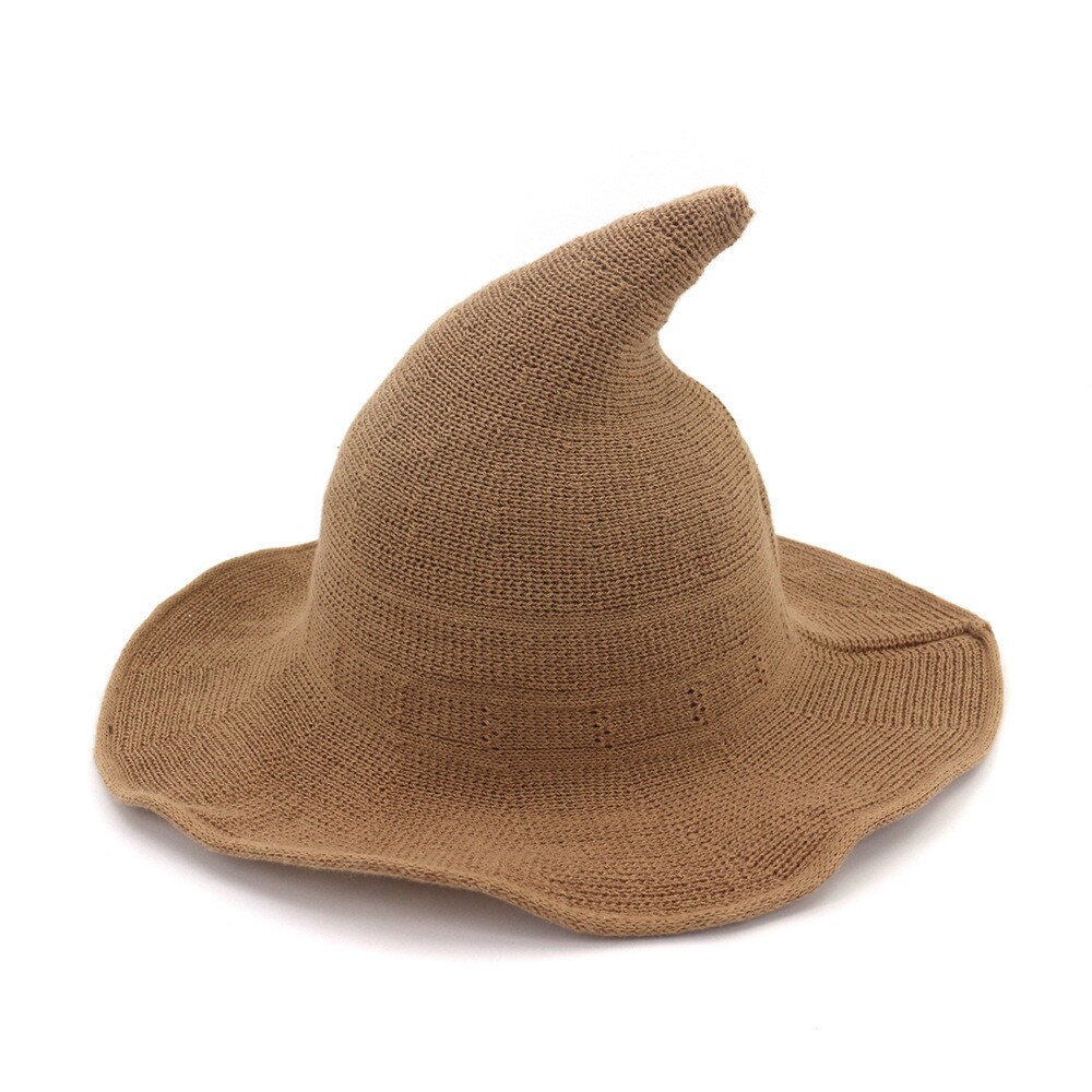 Sombrero moderno de bruja para Halloween para mujer, gorros de , ancha y plegable, transpirable, antiquemaduras, divertido, Q40: Khaki