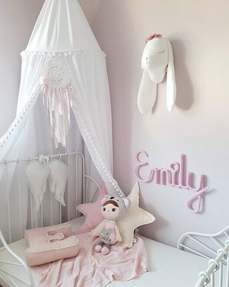 Katoenen Baby Canopy Klamboe Meisjes Prinses Bed Gordijnen Kinderen Spelen Tenten Pasgeboren Baby Wieg Netting Kinderkamer Decoratie